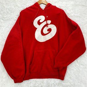 Vintage Expedition Men's Casual Retro Red Pullover Graphic Hoodie Size XL 90's